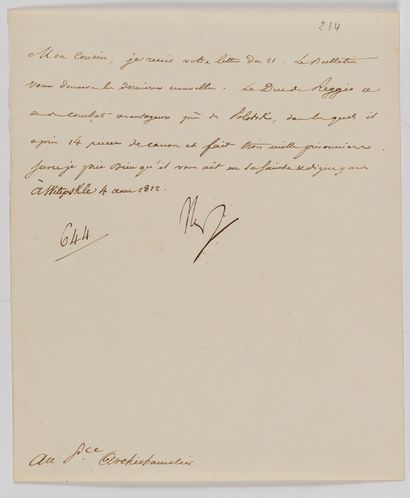 Napoléon Ier (1769-1821) 12 L.S. « Napo », « Nap » ou « NP », et une lettre non signée,...