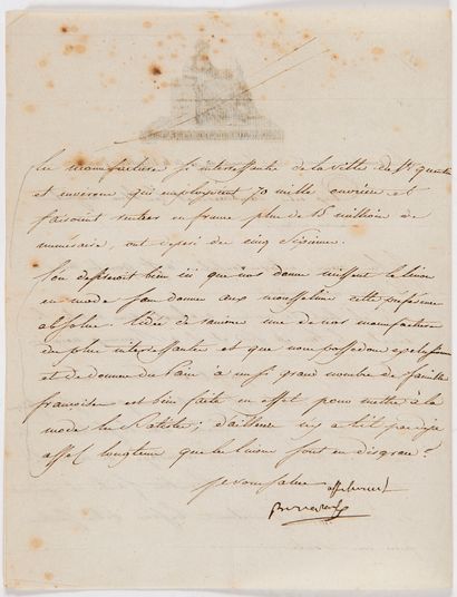 Napoléon Ier (1769-1821) L.S. avec un mot autographe « affectueusement Bonaparte...