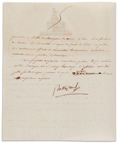 Napoléon Ier (1769-1821) 7 L.S. « Bonaparte », une avec correction autographe, Boulogne...