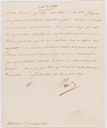 Napoléon Ier (1769-1821) 29 L.S. « Napol », « Nap » ou « NP », dont une avec addition...