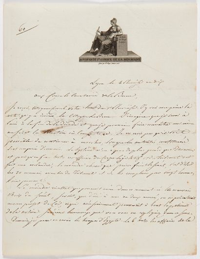 Napoléon Ier (1769-1821) 3 L.S. « Bonaparte », Lyon 3-5 pluviôse X [23-25 janvier...
