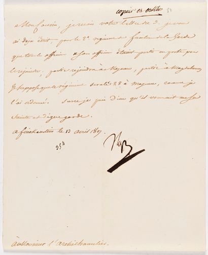 Napoléon Ier (1769-1821) 29 L.S. « Napol », « Nap » ou « NP », dont une avec addition...