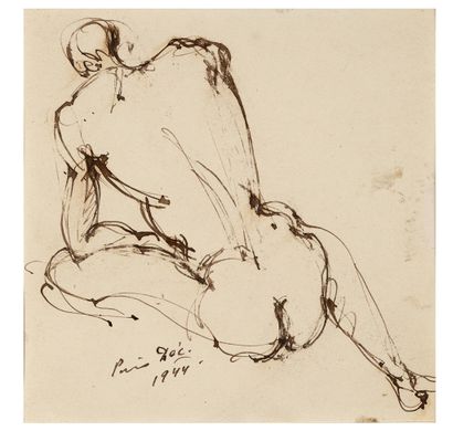 BRASSAÏ (1899-1984) 
Nu masculin de dos, 1944

Encre sur papier, située « Paris »...