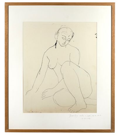 ZAO WOU-KI (1920-2013) 
Nu féminin assis, 1949

Indian ink on paper, signed and dated...