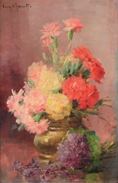 Albert Tibule FURCY DE LAVAULT (1847-1915) Bouquet de fleurs Huile sur toile, signée...