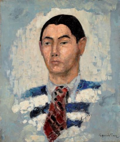 Raoul MARTINEZ (1876-1973) Portrait d'homme Huile sur toile, signée en bas à droite...