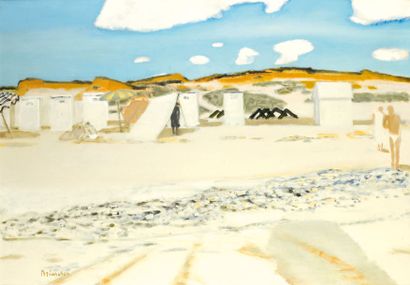Maurice BRIANCHON (1899-1979) La grande plage Huile sur toile, signée en bas à gauche...