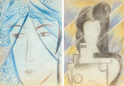 Natalia Sergeevna GONCHAROVA (1881-1962) Étude pour la lithographie parue dans le...