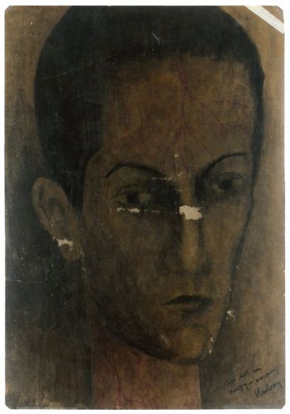 Pavel TCHELITCHEV (1898-1957) Portrait d'homme (Serge Lifar) Technique mixte double...