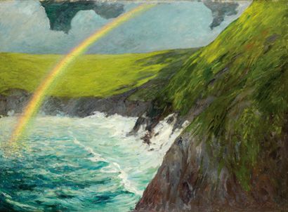 Maxime MAUFRA (1861-1918) L'arc-en-ciel Huile sur toile, signée en bas à droite 81...