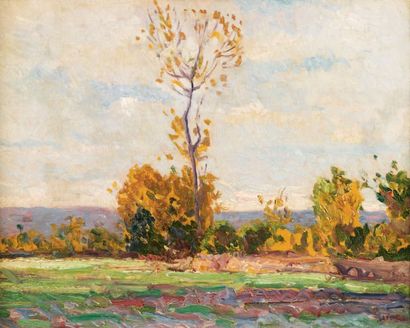 Maximilien Luce (1858-1941) Paysage d'automne Huile sur toile, signée en bas à droite...