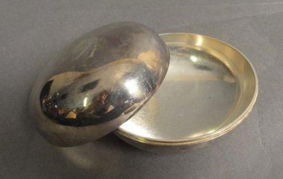 Christian DIOR Boîte à savon ronde en métal argenté