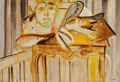 PIERRE TAL COAT (1905-1985) Autoportrait sur la table, 1942
Oil on canvas, signed...