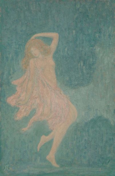 JEAN FRANCIS AUBURTIN (1866-1930) Danseuse
Oil on canvas, signed with the artist's...