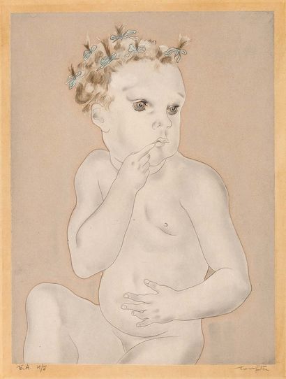 LÉONARD TSUGUHARU FOUJITA (1886-1968) Enfant suçant son doigt, vers 1929
Eau-forte...