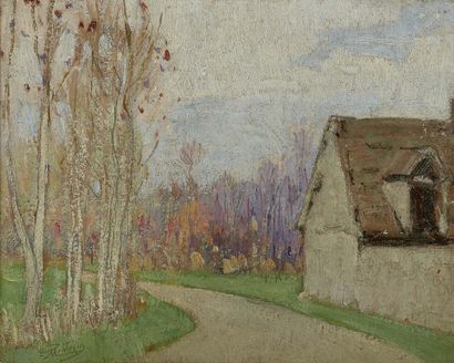 PIERRE EUGÈNE MONTÉZIN (1874-1946) Chemin dans la campagne aux environs de Monthulet,...