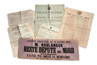 null AFFICHES 9 affiches, 1757 - 1815.
Requête à l'Intendant du Dauphiné de Prador,...