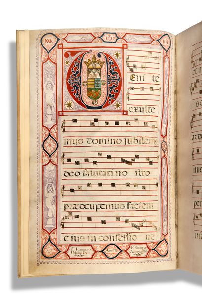 null ANTIPHONARY
MUSICAL MANUSCRIT, Antiphonas, 1748; 50 ff. on parchment in one...