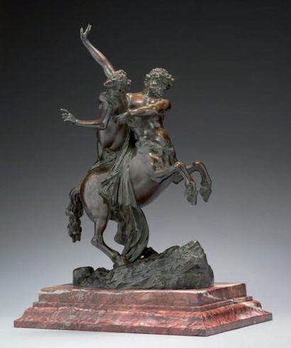 Jean de BOLOGNE (d'après) L'Enlèvement d'une Sabine par le Centaure Nessus. Epreuve...