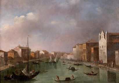 Attribué à Giacomo GUARDI (1764-1835) Venise vue du Grand Canal Toile 33 x 46 cm...