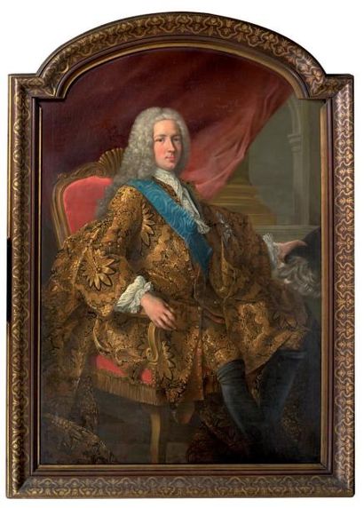 Attribué à Antonio DAVID (né en 1698) Portrait présumé d'un prince Stuart Toile cintrée...