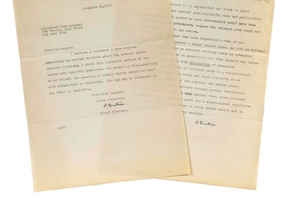 EINSTEIN Albert (1879 - 1955) L.S. and P.S. "To; Einstein," Princeton December 20,...