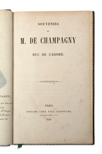 CHAMPAGNY, Jean-Baptiste Nompère de (1756 - 1834) Memories of M. de Champagny, Duke...