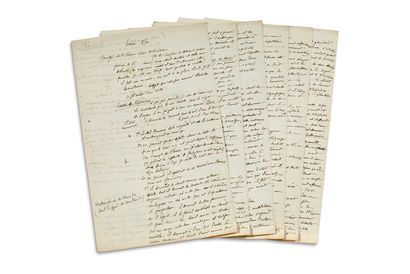 FLAUBERT Gustave (1821 - 1880) MANUSCRIT autographe, [vers 1869] ; 12 pages sur 6...
