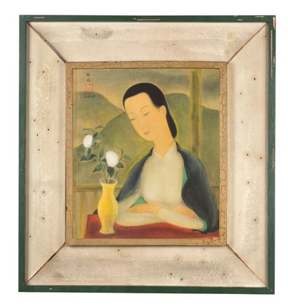 LÊ PHỔ (1907-2001) Méditation, circa 1940
Encre et couleurs sur soie, signée en haut... Gazette Drouot