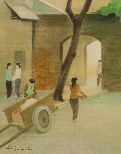 LƯƠNG XUÂN NHỊ (1914-2006) Préparation de la fête du Têt
35,5 x 49 cm - 14 x 19 1/4...