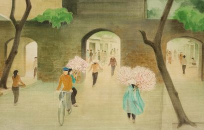 LƯƠNG XUÂN NHỊ (1914-2006) Préparation de la fête du Têt
35,5 x 49 cm - 14 x 19 1/4...