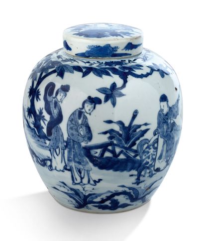 CHINE — PÉRIODE RÉPUBLIQUE (1912 - 1949) Important pot-à-gingembre en porcelaine...