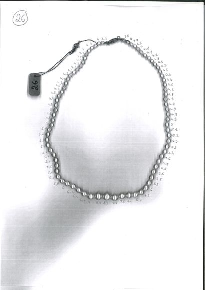 null COLLIER «PERLES FINES»
Collier composé d'une chute de 81 perles fines
Fermoir...