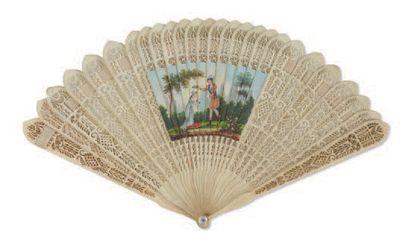 null LOT OF FANS
Lot composed of ten fans of which nine of gouache paper and vellum...