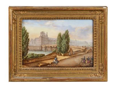 null PLATE "LES TUILERIES
View on the Louvre and the Tuileries Palace from the quays...