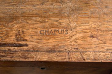 JEAN-JOSEPH CHAPUIS (1765 - 1864) Mahogany and mahogany veneer console opening with...