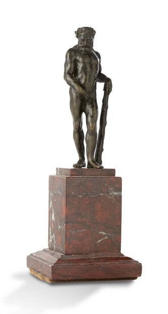 HERCULES small bronze with shaded patina...