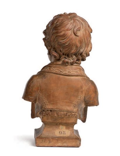 JOSEPH PIERRE CHINARD (1756 - 1813) 弗朗索瓦-亚历克西斯-吉弗里的儿童半身画像，三岁。兵马俑。正面有签名：Chinard in...