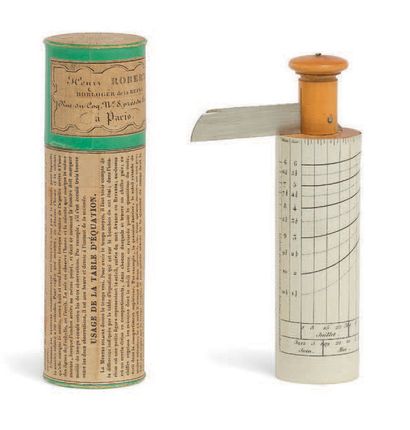 HENRY ROBERT (1795 - 1874) Montre solaire en bois de buis et papier, donné pour 49°...