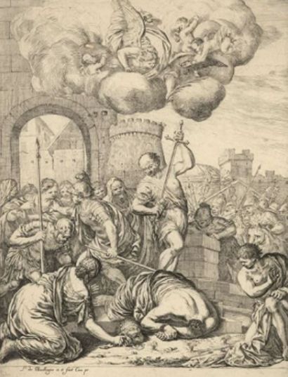 LOUIS I BOULLOGNE DIT BOULLOGNE LE PÈRE PARIS, 1609 - 1674 对无辜者的屠杀
布面油画
42 x 53 厘米

这幅画归功于雅克-斯特拉和皮埃尔-布雷贝特，实际上是路易一世-布洛涅（被称为布洛涅之父）艺术的一个非常罕见的见证。这位知名度极低的画家是1648年皇家绘画和雕塑学院的共同创始人之一，他为圣母院大教堂创作了不少于三幅梅斯作品：《圣保罗驱魔》（1646年）、《圣西蒙的殉难》（1648年）和《圣保罗的斩首》（1657年），这三幅作品都在卢浮宫。路易一世-布洛涅也是世俗装饰的作者，其中最著名的是1669-1670年左右卢浮宫大画廊的装饰。...