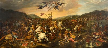 ÉCOLE ROMAINE, VERS 1620 D'APRÈS RAFFELLO SANZIO, DIT RAPHAËL La Bataille de Constantin...