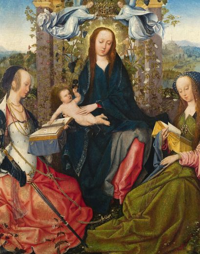 GOSWIN VAN DER WEYDEN ANVERS, 1455/1465 - C. 1538 Vierge à l'Enfant entourée de sainte...