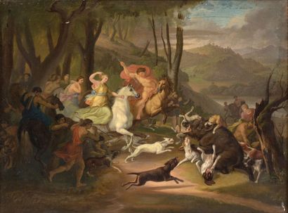 ATTRIBUÉ À BÉNIGNE GAGNERAUX DIJON, 1756 - 1795, FLORENCE Meleager and Atalanta hunting...