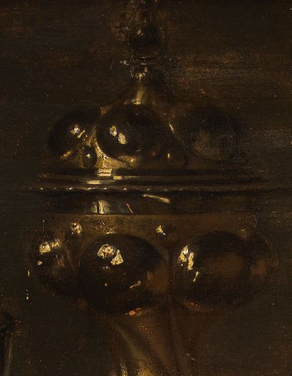 JAN DAVIDSZ. DE HEEM UTRECHT, 1606 - 1684, ANVERS Pêches, raisins et citron dans...