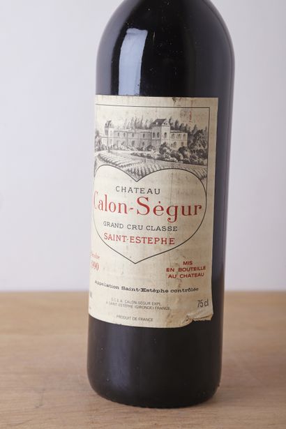 null 1 B CHÂTEAU CALON-SÉGUR (B.G; e.a; capsule bosselée) - 1990 - GCC3 Saint-Es...