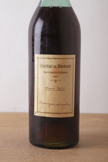 null 1 B ARMAGNAC ONE HUNDRED YEARS OLD (5,2 cm; e.t.h.) - 1830 - Château du Bou...
