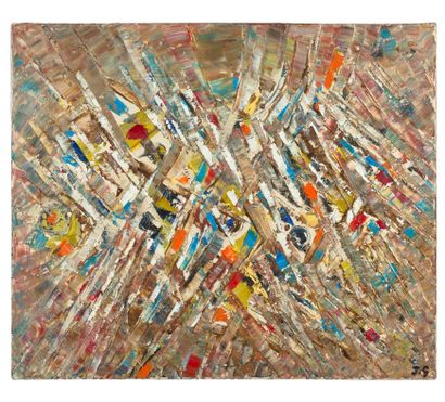 JACQUES GERMAIN (1915 - 2001) 无题》，1976年
布面油画，右下角有图案，背面有日期
46 x 55厘米 
18 7/64 x 21...