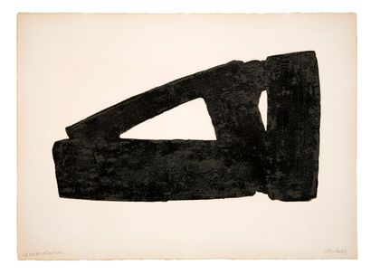 PIERRE SOULAGES (1919 - 2022) 蚀刻画XXXII，1974年
梭织纸上的蚀刻画，右下方有艺术家的签名证明
56.5 x 76.5厘米
22...