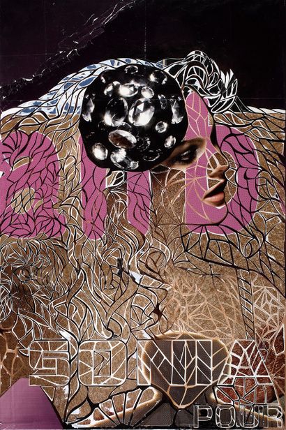 THOM-THOM (né en 1973) Cramberries, 2010
Diptych, collage and mixed media on canvas,...