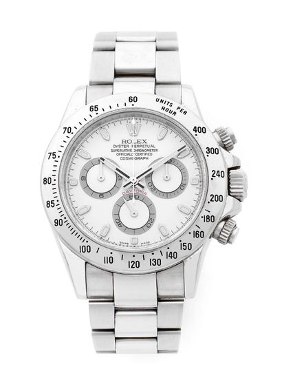 ROLEX DAYTONA 
Réf. 116520
No. M640802

Chronographe bracelet en acier
Boîtier rond,...